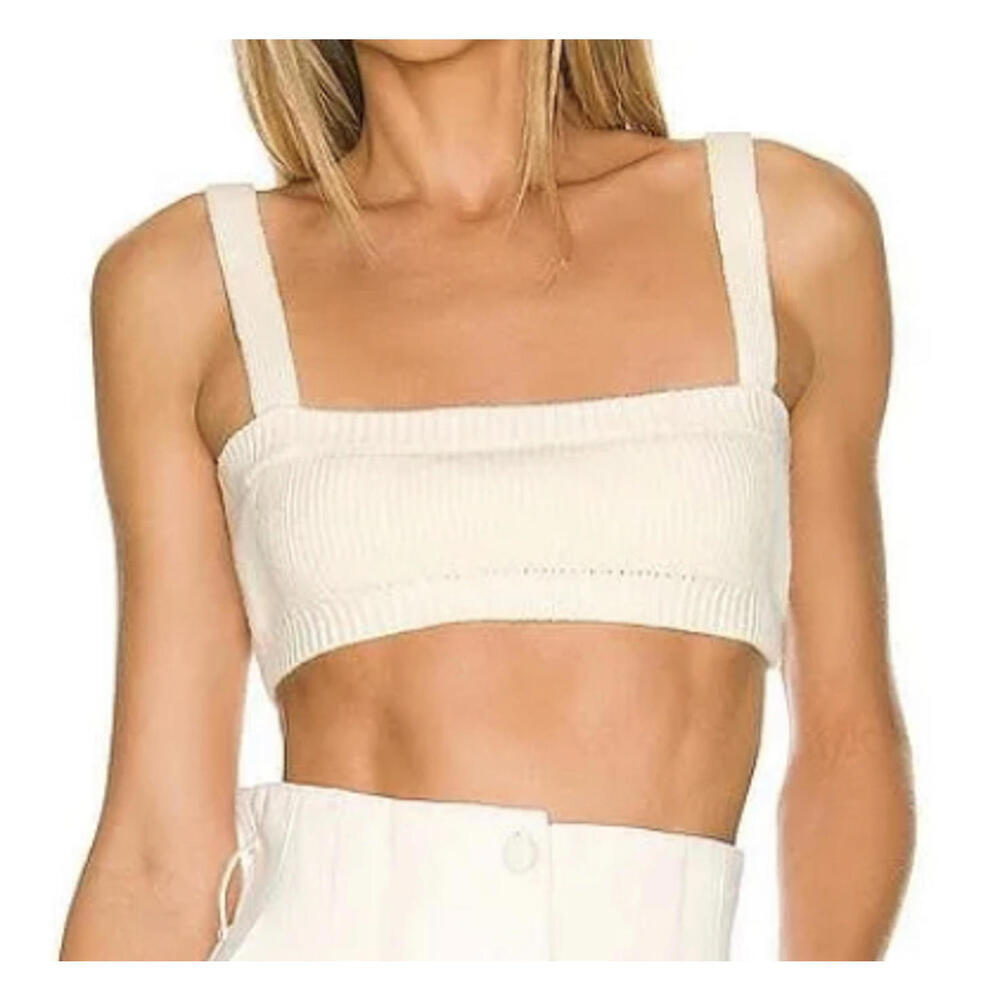 DANIELLE BERNSTEIN cream knit crop top sz XS